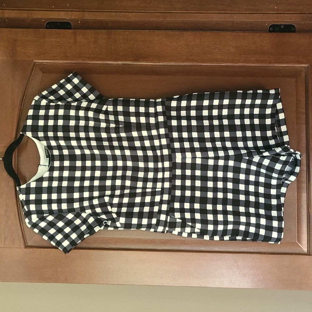 Banana republic black ivory gingham romper 10
